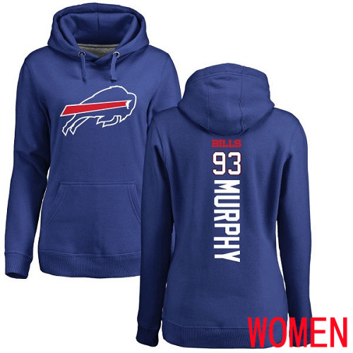 NFL Women Buffalo Bills #93 Trent Murphy Royal Blue Backer Pullover Hoodie Sweatshirt->women nfl jersey->Women Jersey